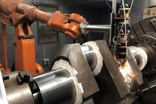 Crank shaft laser cladding