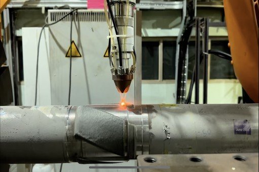 Drill collar laser cladding